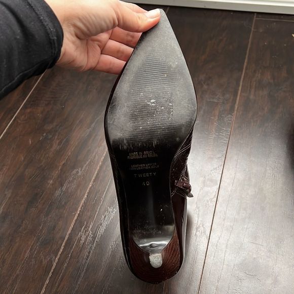 Bos. & Co. | Burgundy leather ankle boot heels - Picture 5 of 10